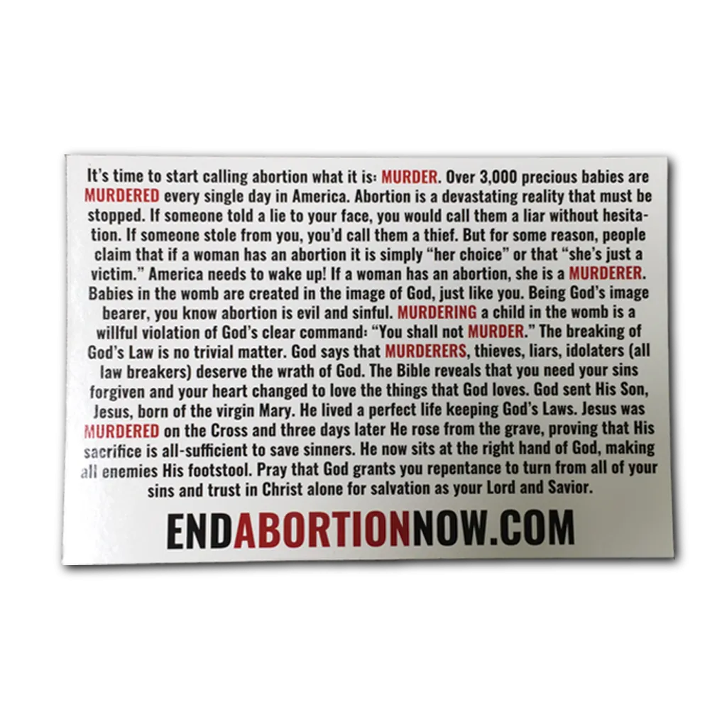 Babies Are Murdered Here | Tracts