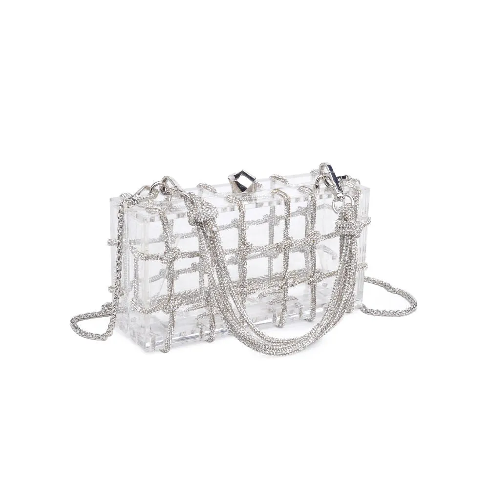 Clear Handbag With Crystal Roping