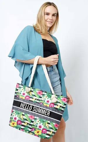 EBB11009 HELLO SUMMER TROPICAL BEACH BAG