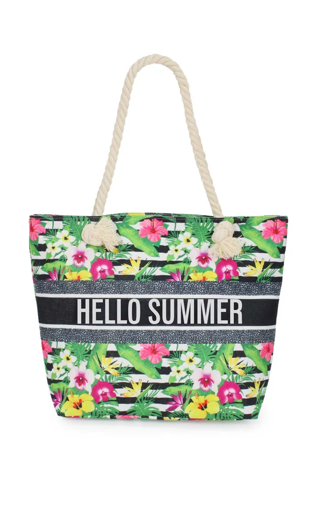 EBB11009 HELLO SUMMER TROPICAL BEACH BAG