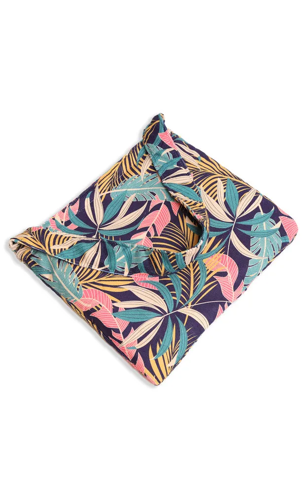 JTB002-21 2 in 1 Palm Tree Leaves Pattern Beach Towel & Beach Bag