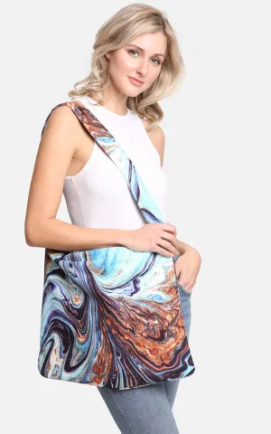 JTB002-24 2 in 1 Geode Marble Pattern Beach Towel & Beach Bag