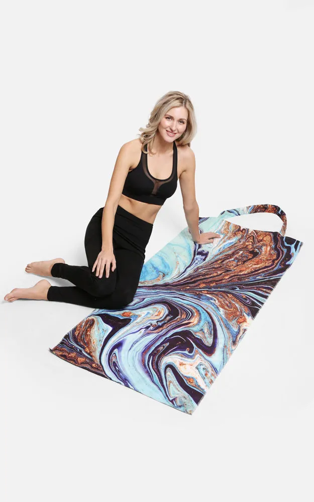 JTB002-24 2 in 1 Geode Marble Pattern Beach Towel & Beach Bag