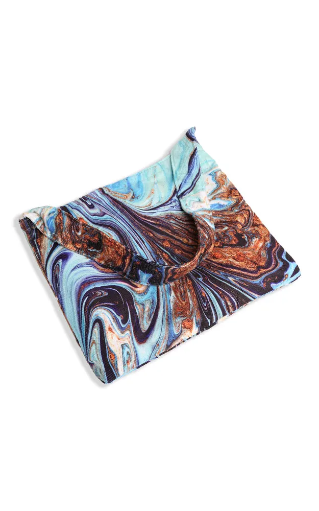 JTB002-24 2 in 1 Geode Marble Pattern Beach Towel & Beach Bag