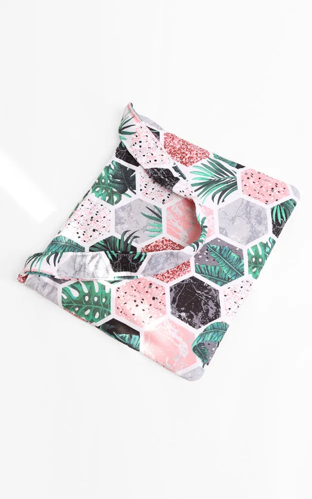 JTB002-25 2 in 1 Pineapple Glitter Pattern Beach Towel & Beach Bag