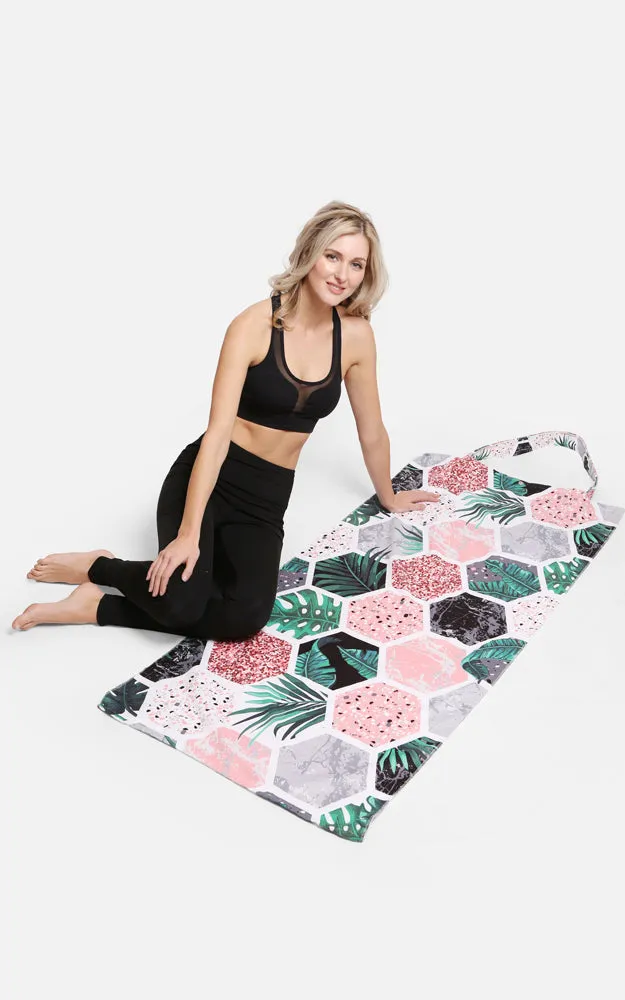 JTB002-25 2 in 1 Pineapple Glitter Pattern Beach Towel & Beach Bag