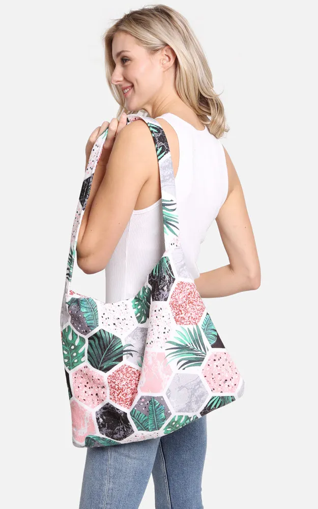 JTB002-25 2 in 1 Pineapple Glitter Pattern Beach Towel & Beach Bag