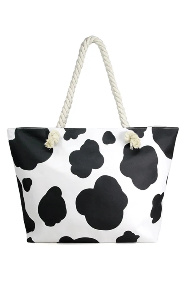 LOA313 Cow Print Beach Bag