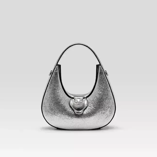 Luxurious Genuine Leather Cat-Themed Handbag