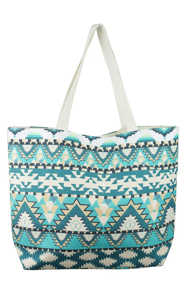 MB0087 Colorful Aztec & Tribe Mix Pattern Tote Bag